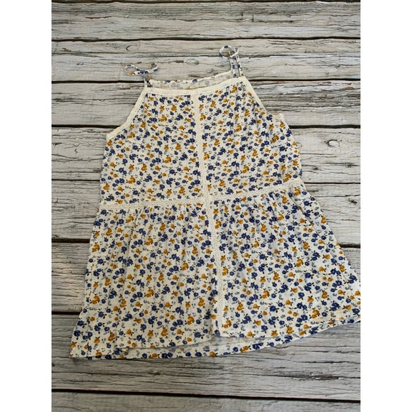 American Eagle Outfitters Tops - American Eagle Floral Babydoll Camisole Top Lace Trim Blue Yellow White Small